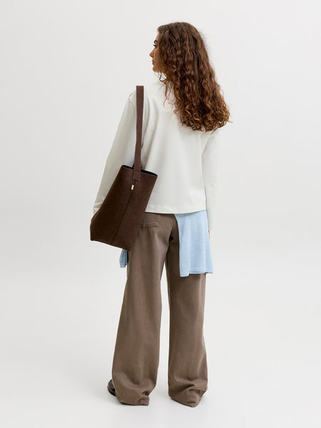 JJXX Long Sleeve Boxy Top in White