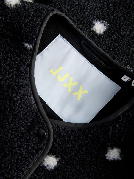 JJXX Polka-Dot Teddy Gilet in Black