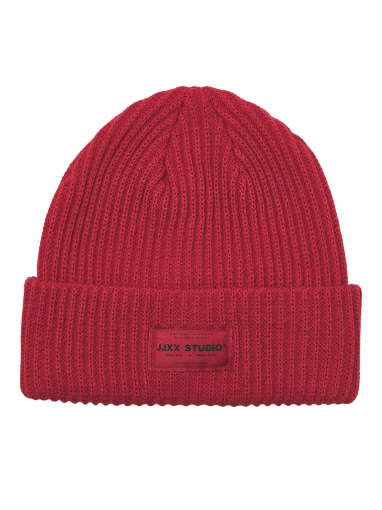JJXX Knitted Beanie in Crimson