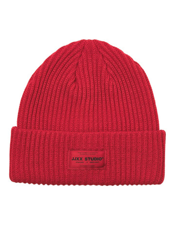 JJXX Knitted Beanie in Crimson