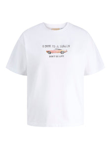 JJXX Printed "Love is a rally" T-Shirt in White