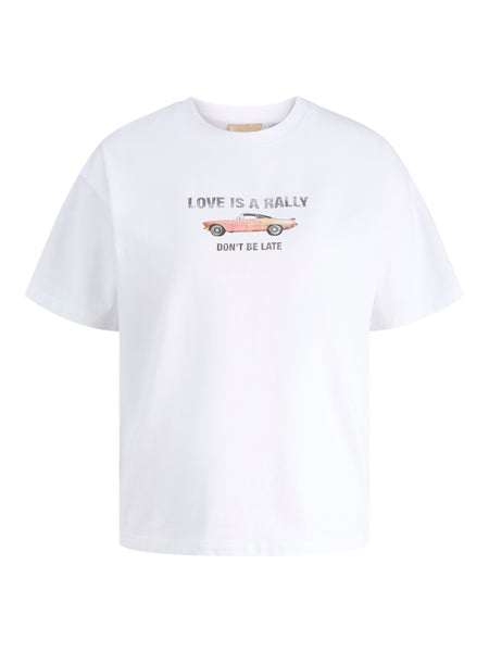 JJXX Printed "Love is a rally" T-Shirt in White