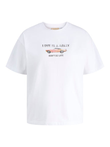 JJXX Printed "Love is a rally" T-Shirt in White