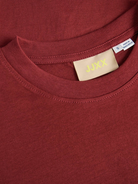 JJXX Printed Cowboy Hat T-Shirt in Maroon