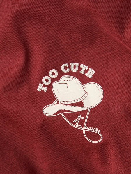JJXX Printed Cowboy Hat T-Shirt in Maroon