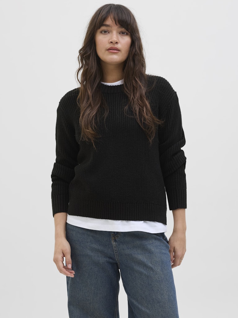 JJXX Crew Neck Knit Jumper in Black