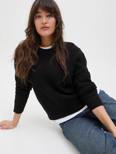 JJXX Crew Neck Knit Jumper in Black