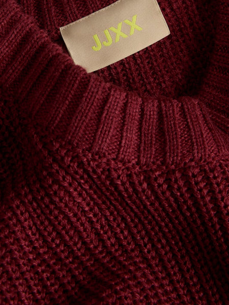 JJXX Crew Neck Knit Jumper in Maroon