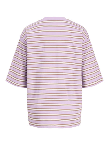 JJXX Striped "Off Limits" T-Shirt in Lilac