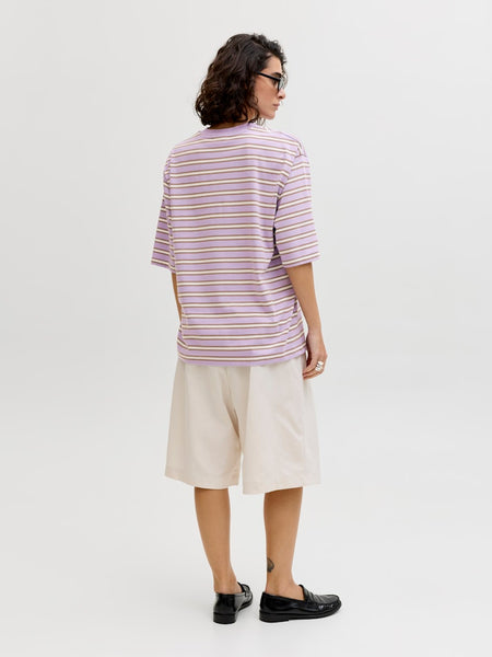 JJXX Striped "Off Limits" T-Shirt in Lilac