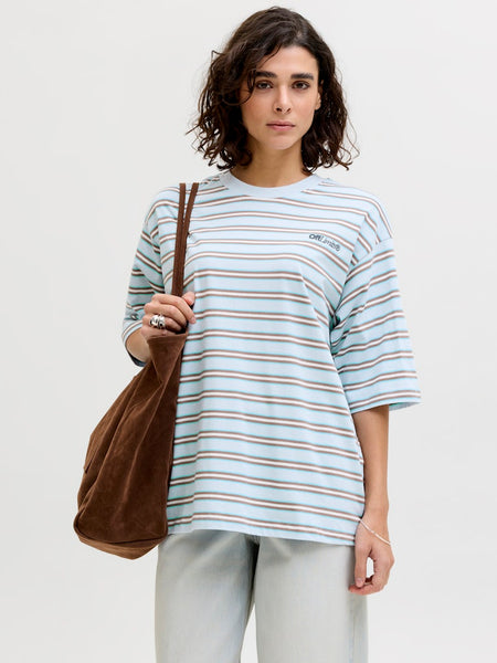 JJXX Striped "Off Limits" T-Shirt in Blue