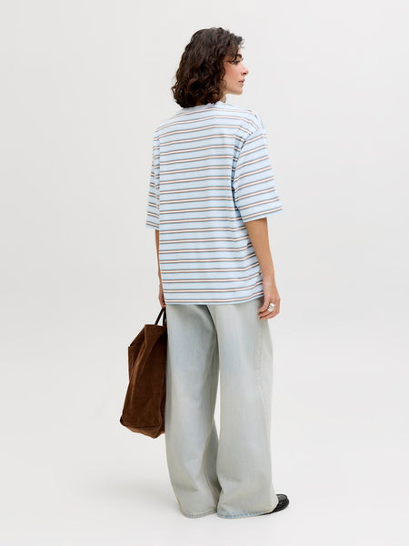JJXX Striped "Off Limits" T-Shirt in Blue