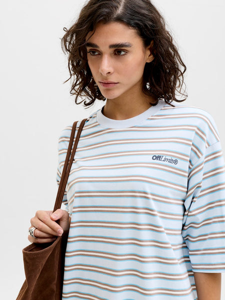 JJXX Striped "Off Limits" T-Shirt in Blue