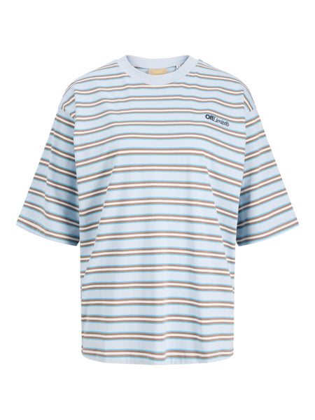 JJXX Striped "Off Limits" T-Shirt in Blue