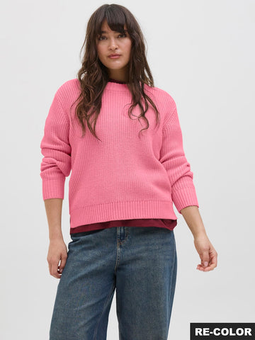 JJXX Crew Neck Knit Jumper in Pink