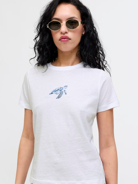 JJXX Turtle Print T-Shirt in White