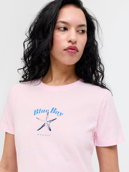 JJXX Starfish Print T-Shirt in Pink