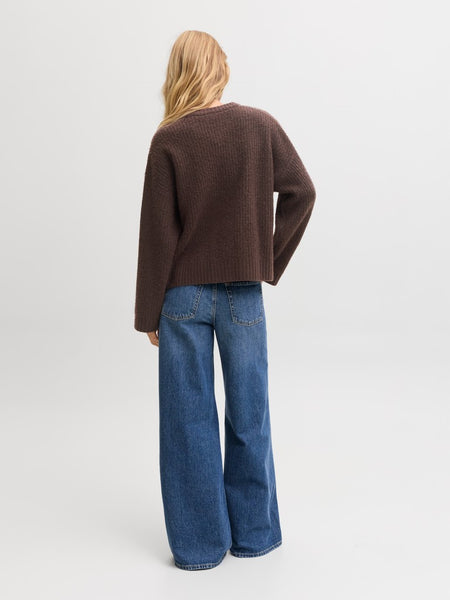 JJXX Crew Neck Knit Jumper in Brown