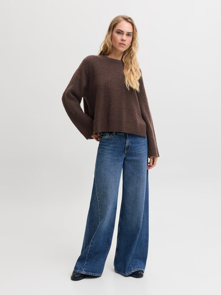 JJXX Crew Neck Knit Jumper in Brown