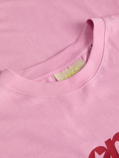 JJXX Printed "Montreal" T-Shirt in Pink