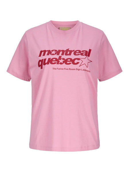 JJXX Printed "Montreal" T-Shirt in Pink
