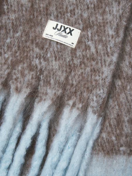 JJXX Block Colour Knit Scarf in Brown