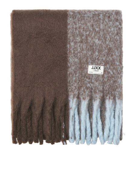 JJXX Block Colour Knit Scarf in Brown