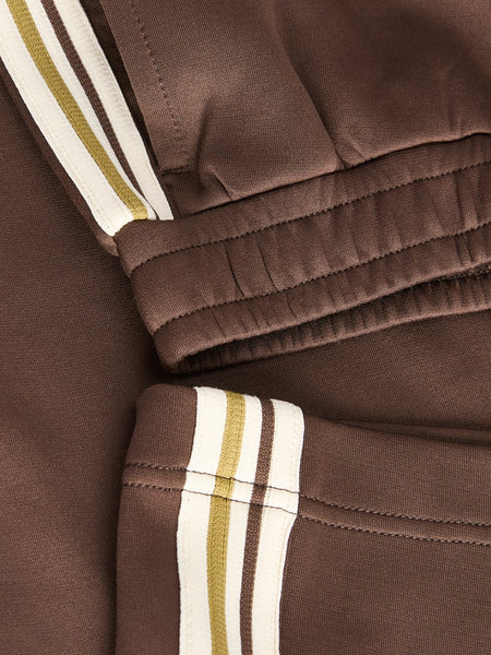 JJXX Side Stripe Wide Leg Joggers in Brown