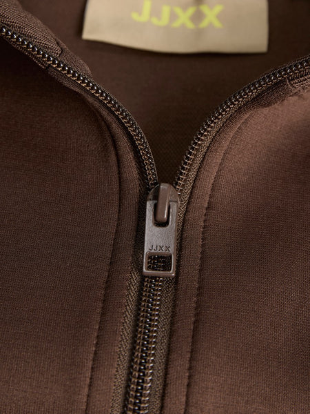 JJXX Side Stripe Zip-Up Jacket in Brown