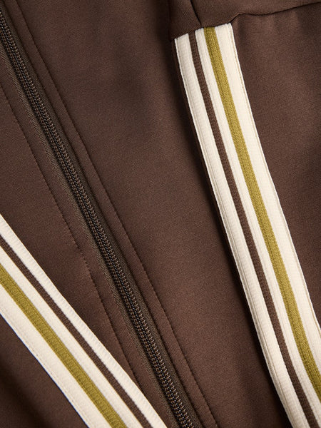 JJXX Side Stripe Zip-Up Jacket in Brown