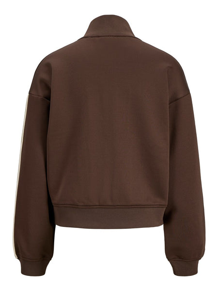JJXX Side Stripe Zip-Up Jacket in Brown