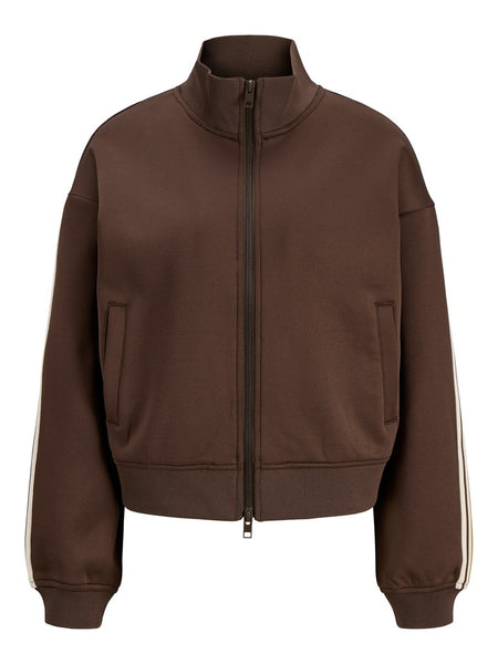 JJXX Side Stripe Zip-Up Jacket in Brown