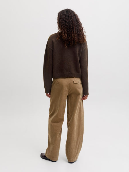 JJXX Argyle Print Knit Jumper in Brown
