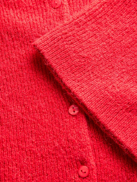 JJXX Short Sleeve Knit Cardigan in Red