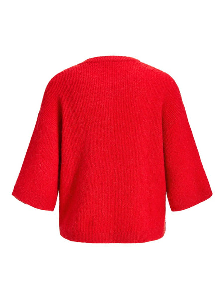 JJXX Short Sleeve Knit Cardigan in Red