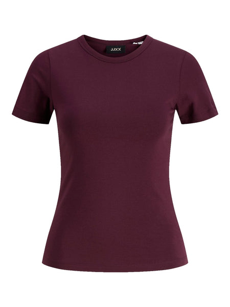 JJXX Plain T-Shirt in Burgundy
