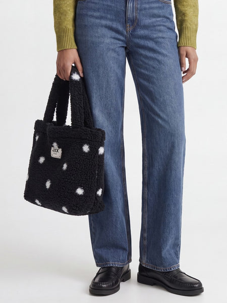 JJXX Polka-Dot Teddy Mini Bag in Black