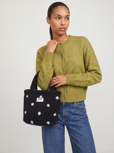 JJXX Polka-Dot Teddy Mini Bag in Black