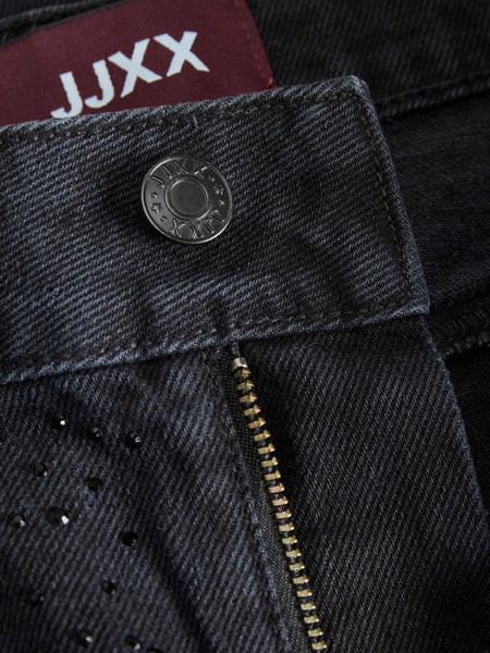 JJXX Wide Leg Rhinestone Jeans in Black