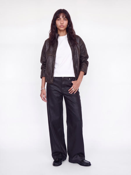 JJXX Wide Leg Coated Jeans in Black