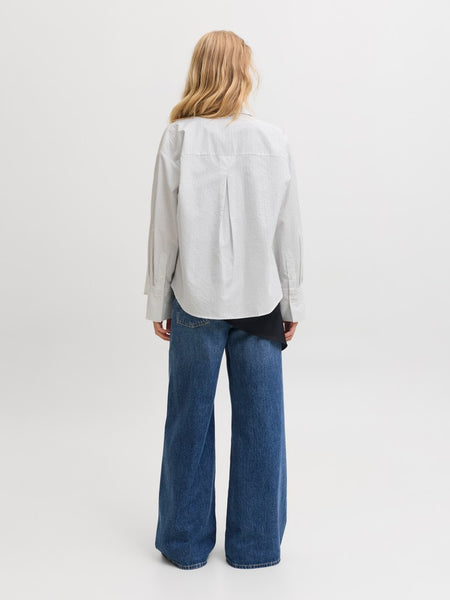JJXX Pinstripe Rhinestone Shirt in White