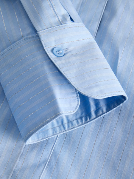 JJXX Striped Lurex Shirt in Blue