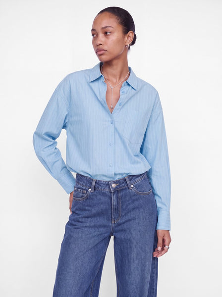 JJXX Striped Lurex Shirt in Blue