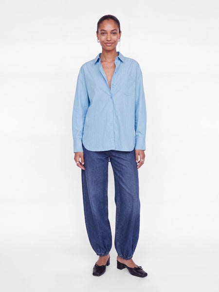 JJXX Striped Lurex Shirt in Blue