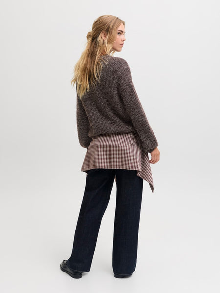 JJXX Loose Fit Crew Neck Knit Jumper in Brown