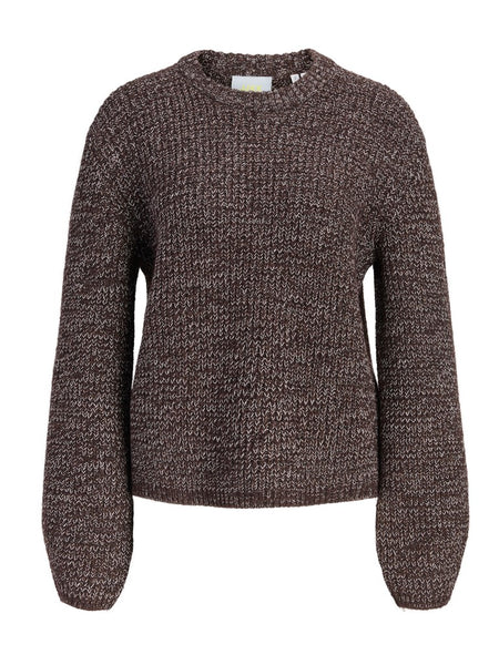 JJXX Loose Fit Crew Neck Knit Jumper in Brown