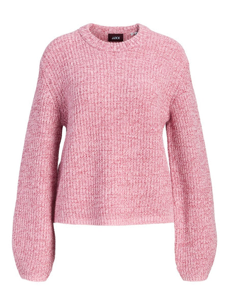 JJXX Loose Fit Crew Neck Knit Jumper in Pink