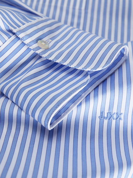 JJXX Striped Poplin Shirt in Blue