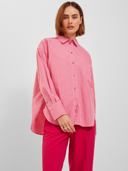 JJXX Striped Poplin Shirt in Pink