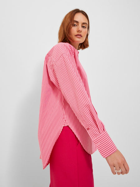 JJXX Striped Poplin Shirt in Pink